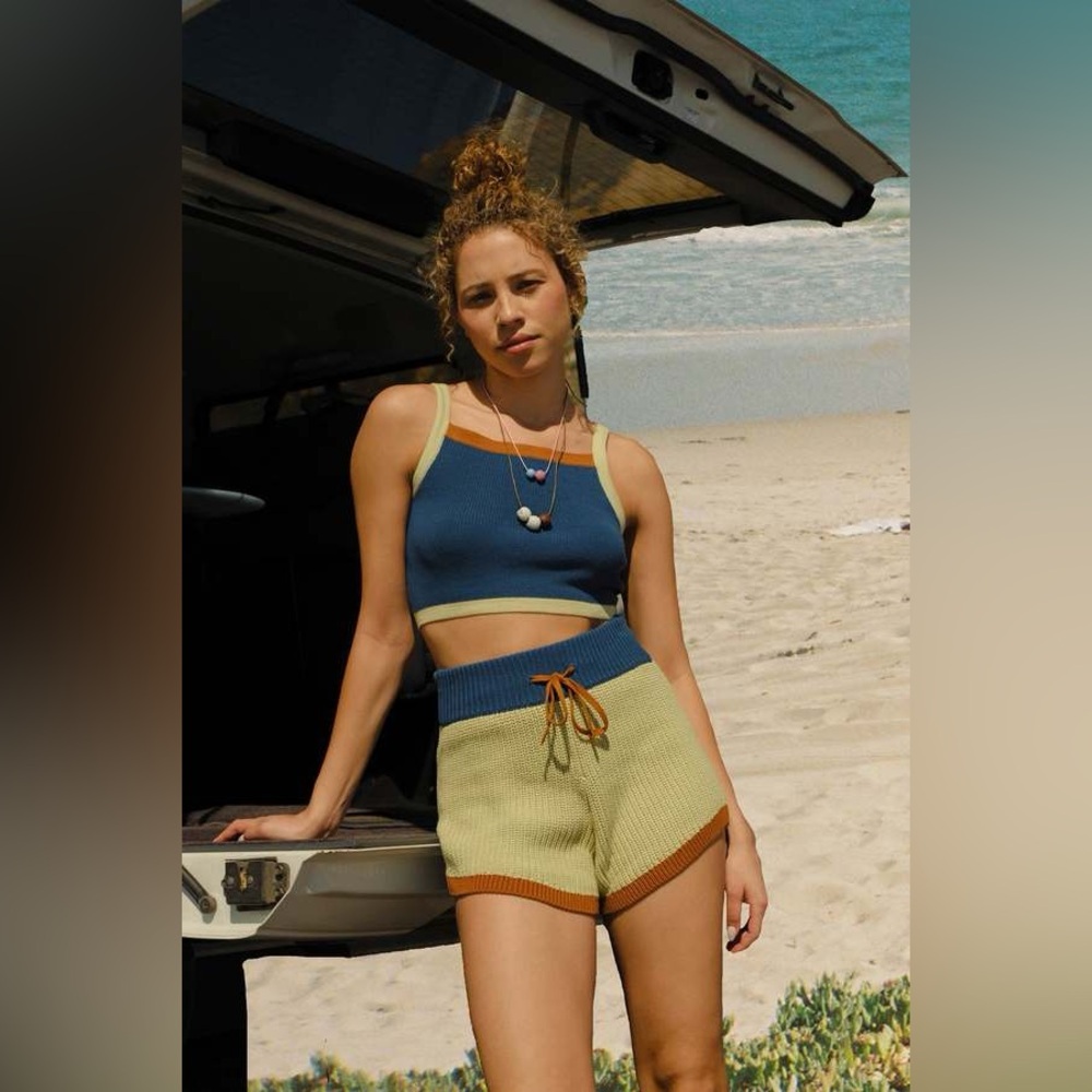 Back Beat Co organic cotton color block shorts